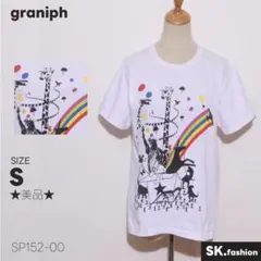 ★美品★ graniph Tシャツ 半袖 クルーネック カラフルアニマルプリント