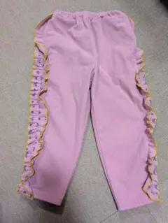 ピンク コーデュロイ フリルパンツ 120cm