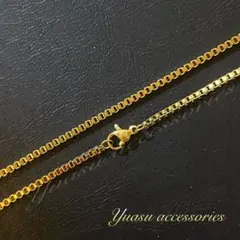 ■選べるサイズ■ ベネチアンチェーンネックレス ボックスタイプ ゴールドカラー