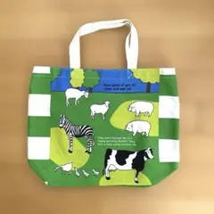 新品 キャンバス トート バッグ シンジカトウ グリーン系 牛 シマウマ ブタのサムネイル
