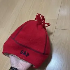 GAP フリース フラップ付き ニット帽 レッド　ベビー