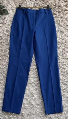 プラステ　スラックス【XS】テーパードパンツ/ブルー/綿麻/ストレッチ