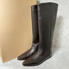 【箱付】CORSO ROMA, 9 ロングブーツ ダークブラウン 38 イタリア