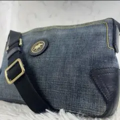 希少✨HUNTING WORLD ショルダーバッグ デニム レザー ロゴのサムネイル