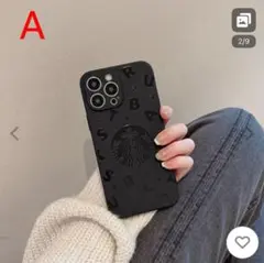 スターバックス エンボス加工 ブラック iPhoneケース