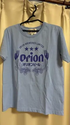 Orion オリオンビール ロゴプリント 半袖Tシャツ ライトブルー L
