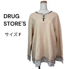 DRUG STORES（F）長袖カットソー 重ね着風 小花柄 かわいいトップス