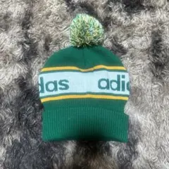 adidas アディダス ニット帽 ビーニー 古着 ストリート ボンボン付き