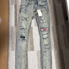 mnmlミニマルダメージ加工 スキニージーンズ