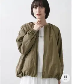 【美品】Dessin洗えるコットンナイロンバルーンヘムブルゾン