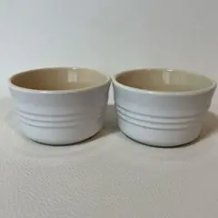 《未使用》LE CREUSET ラージラムカン 2個セット ホワイトラスターのサムネイル