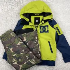 DC スノーウェア　セットアップ　140 カモフラパンツ　蛍光パーカー