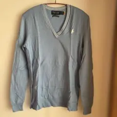 ラルフローレン　POLO GOLF ブルー Vネックセーター XS 日本M相当