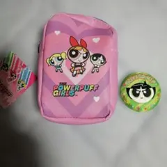 パワーパフガールズ　リップポーチ　缶バッジ