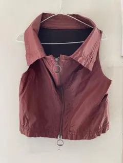 バーガンディ ジッパーベスト