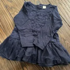 petit main プティマイン 長袖カットソー フリル付き 刺繍 110