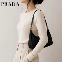 PRADA プラダ ワンショルダー アクセサリーポーチ 黒ナイロン ギャラカード