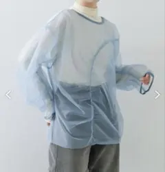 シースルー水色トップス レディース