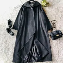 希少42✨美品 マックスマーラ マキシコート ガウン カシミヤ 女優襟 グレー