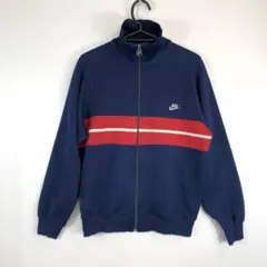 80s ナイキ トラックジャケット ジャージ ネイビー系 レッド L 日本製