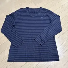 BURBERRY BLACK LABELネイビーとグレーストライプ長袖カットソー