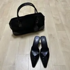 ZARA クロコダイル風 ブラック ミュール37