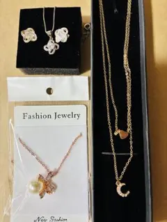 【4点セット☆おまとめ売り☆大特価】ネックレス3点 ピアス1点 セット