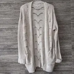 PINK REPUBLIC透かし編みカーディガン Lベージュ US古着 1点もの