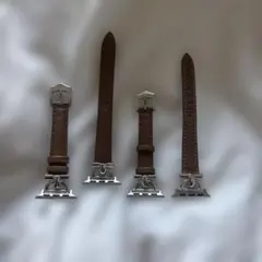 Apple Watch用ブラウンレザーバンド　2組セット