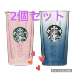 【スターバックス】ダブルウォール耐熱グラス 日桜と夜桜 新品 匿名配送