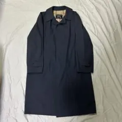 90s バーバリーズ ステンカラーコート ネイビー ライナー付 ノバ