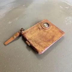 小銭入れ 財布 ヌメ革 リベット バイカー 本革 アメカジ 古着 kp14-6