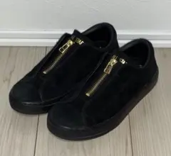 22cm 良品 コンバース オールスター クップ センタージップ スエード 黒