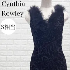 シンシアローリー ワンピース ブラック 花柄 ファー ノースリーブ A3737