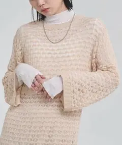 Aunt Marie's アントマリーズ メッシュ編みロングワンピース