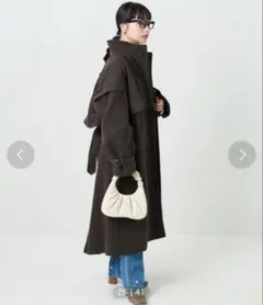 FREAK'S STOREスタンドカラービッグフラップ ショート ウールコート