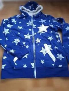 ま*ん様 星柄フリース裏地付きパーカー160cm