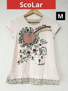 ❤️新品未使用❤️ScoLarスカラー半袖 切替プリントカットソーTシャツMピンク