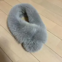 フォックスファー　リアルファーマフラー　グレー
