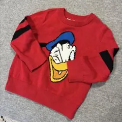 ドナルドダック ニットセーター 赤