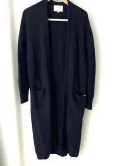アーノルドパーマーネイビー リブ編みロングカーディガン
