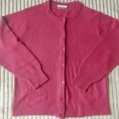 えんじ色 長袖 ニットカーディガン L