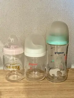 pigeon ガラス哺乳瓶 3本セット 160ml×2本、240ml×1本