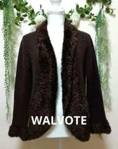 美品【WALVOTE】温かモヘアニットカーディガン　ダークブラウン　M～L中間