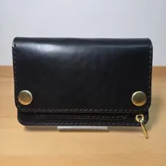 MARYAM ホースバット ロングトラッカーウォレット3層 真鍮 茶芯