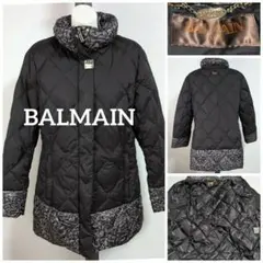 バルマン フード付きキルティングダウンジャケット