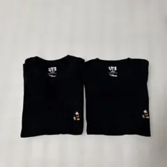 【最終値下】UNIQLO UTミッキー Tシャツ XS 半袖　ブラック　セット