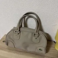 LACOSTE ミニボストンバッグ ベージュ