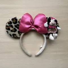ミニーマウス　ヒョウ柄　カチューシャ