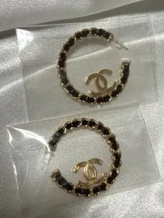 ロゴ ccマーク ヴィンテージ フープピアス